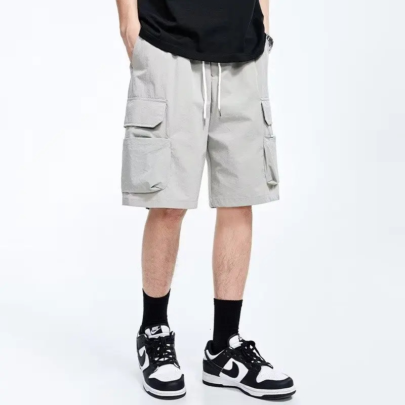 Overalls short mens summer style baggy straight cropped pants 251223