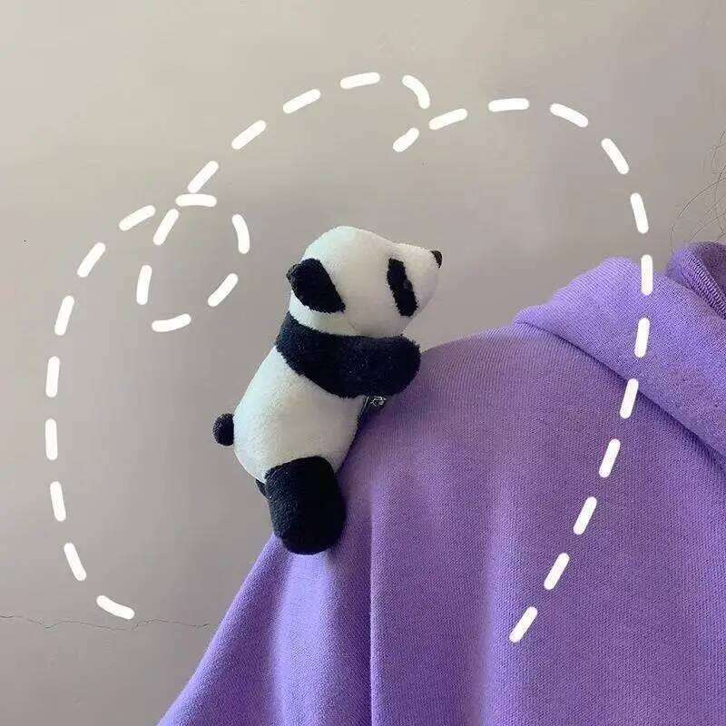 ZAKOL Cute Panda Plush Toy Cartoon Doll Brooch Schoolbag Clothing Decoration Multifunctional Accessories