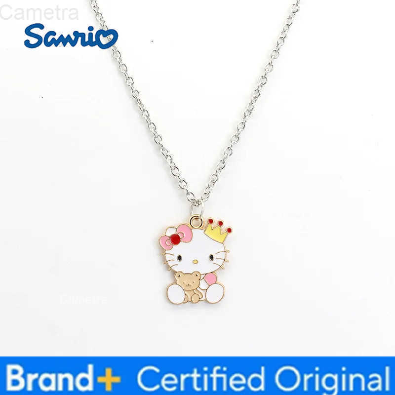 Sanrio Cartoon Kawaii Hello Kitty Alloy Necklace Anime Cute Hellokitty Y2K Girl Collar Chain Holiday Gift For Girlfriends H251229