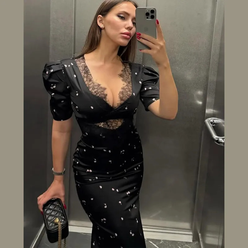Elegant Black Women Dresses Chic V-neck Cinched Waist Shoulder Pads Dress 2025 Long Sleeve Mini Party Ladies Chic Street Gowns 251219
