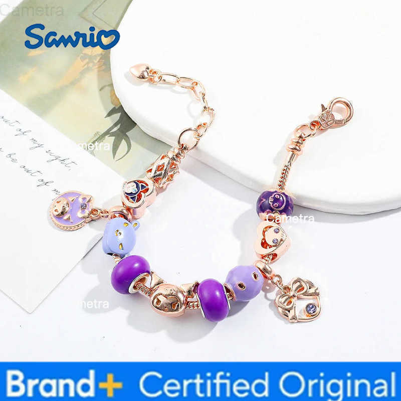 Sanrio Sanrioed Melody Kuromi Cartoon Kawaii Charm Bracelet Men Women Fashion Bangle Birthday Gifts Toy H251229