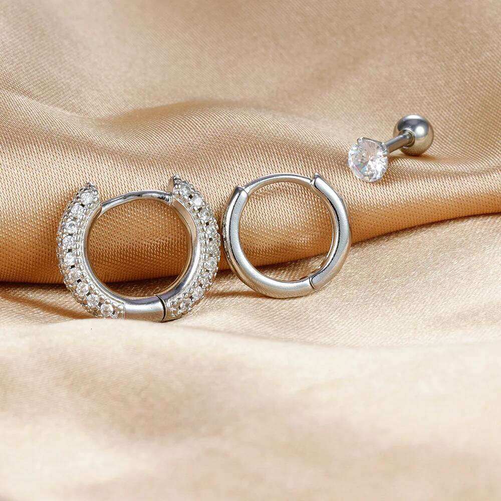 ZAKOL 3PCS New Trendy Round Circle Hoop Earrings Set for Women Tiny Cartilage Piercing Earring Jewelry aretes de mujer