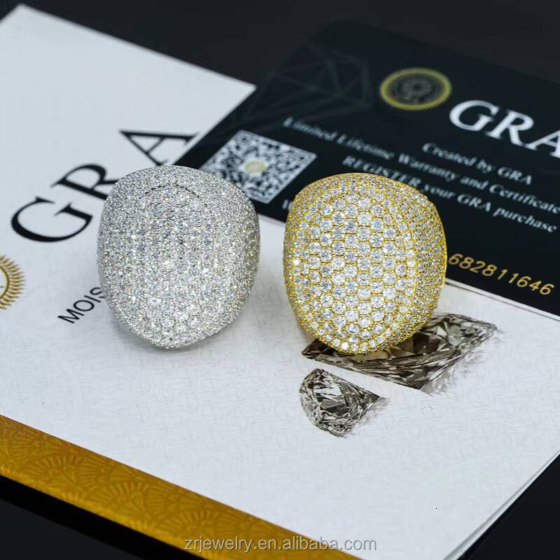 Iced Out Engagement Mens Lab Diamond Ring VVS Baguette Moissanite Diamond Men Hip Hop Ring