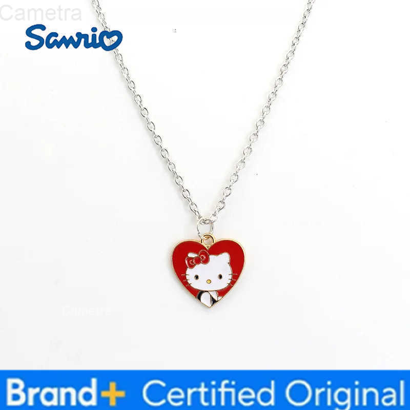 Sanrio Cartoon Kawaii Hello Kitty Alloy Necklace Anime Cute Hellokitty Y2K Girl Collar Chain Holiday Gift For Girlfriends H251229