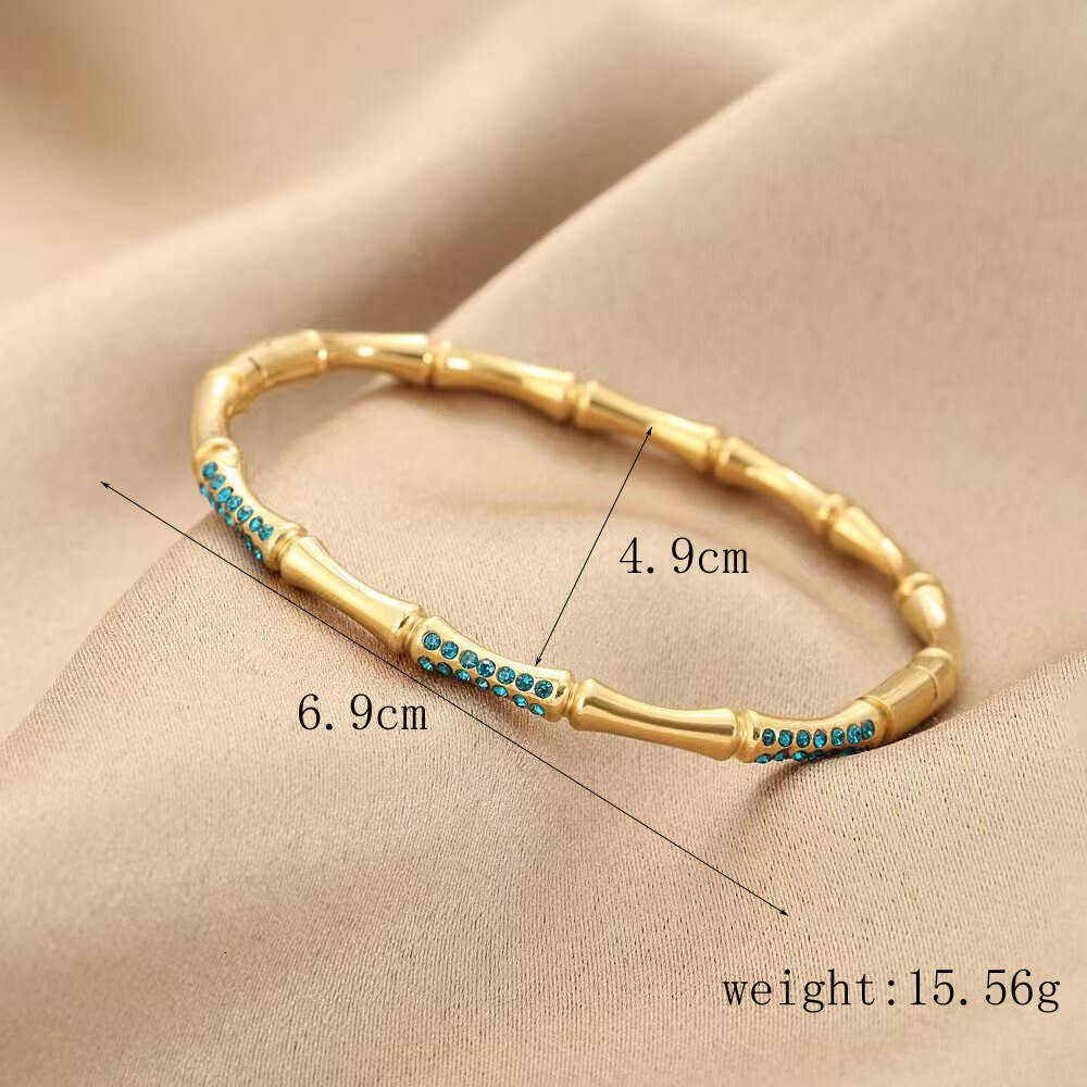Bracelet For Women High-End Niche Temperament Bamboo Knot Bracelet, Hot-Selling Versatile Diamond-Encrusted Gold-Plated Clasp Stainless Steel Jewelry