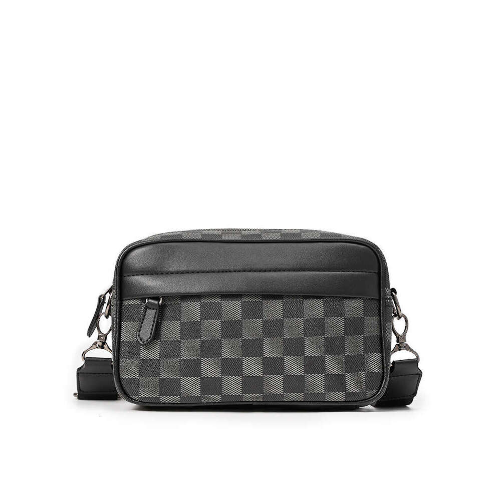 Fashion Trendy Messenger Single Plaid Crossbody Casual Business Leather Men S Small Shoulder Bag High Quality Luxury Bag