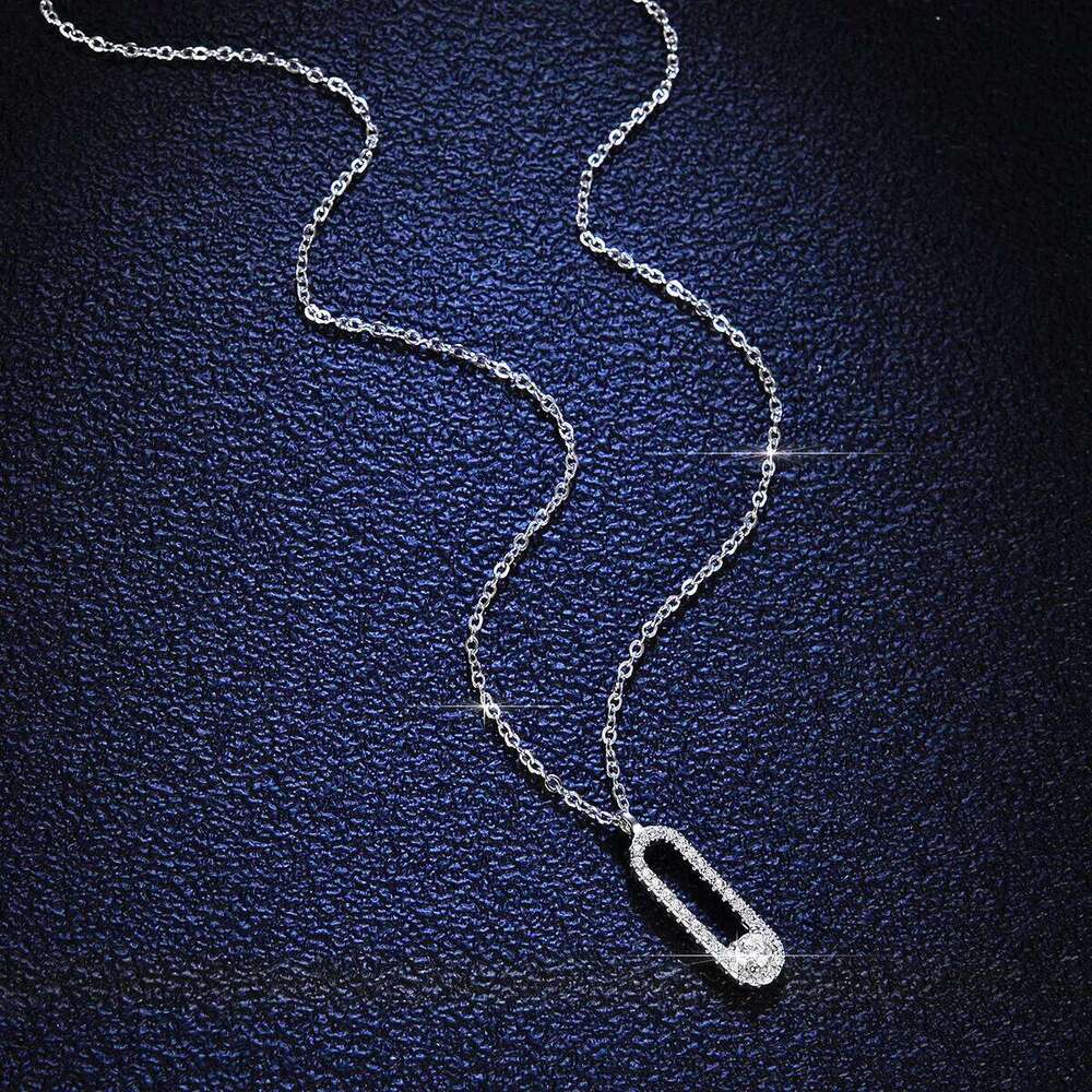 3MM 18K White Gold Plate Full Moissanite Necklace for Women Sparkling 925 Sterling Silver Pendant Birthday Gift Wholesale 0af