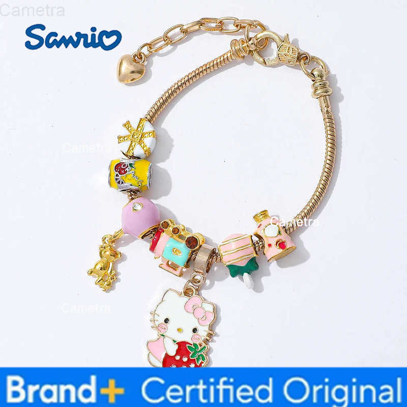 Sanrio Hello Kitty Anime Figure DIY Bracelet Fashion Sweet KT Cat Jewelry Accessory for Friends Holidays Cartoon Gift H251229