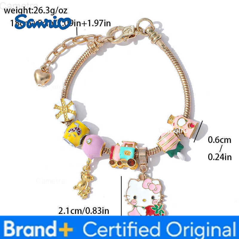 Sanrio Hello Kitty Anime Figure DIY Bracelet Fashion Sweet KT Cat Jewelry Accessory for Friends Holidays Cartoon Gift H251229