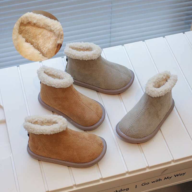 Children's Snow for Girls 2025 Winter New Korean Style Girls' Furry Cotton Shoes Short Boys' Baby Boots