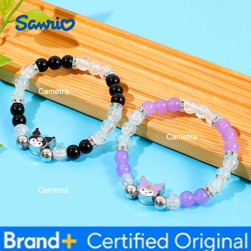 Sanrio Kawaii Kuromi Beaded Bracelet Charm Creative Character Jewelry Accessory for Girls and Women Unique Gift H251229