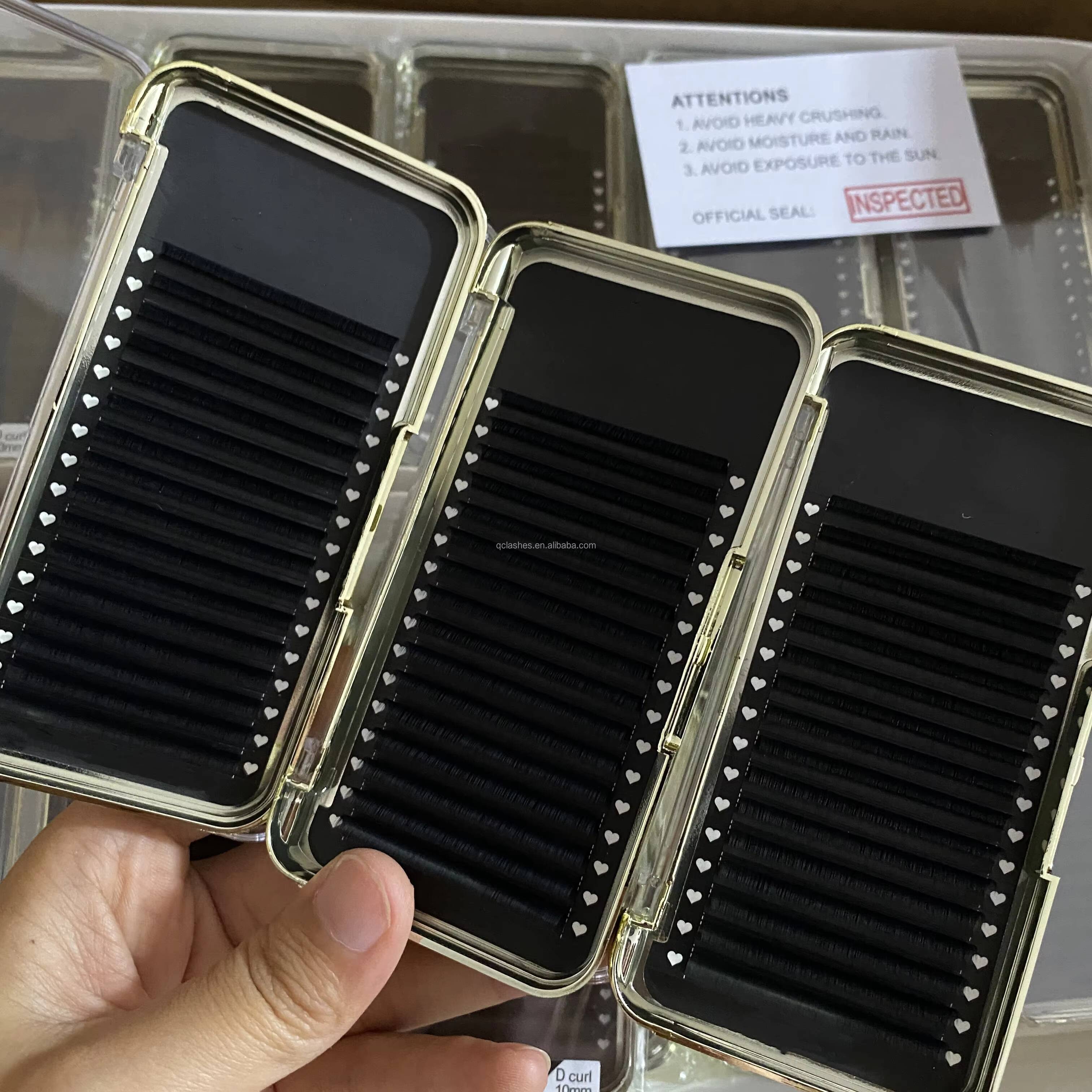 Custom Velvet Volume Lash Tray Soft Silk Eyelash Extension Fluffy Super Jet Black Cashmere Matte Lash Extensions Trays