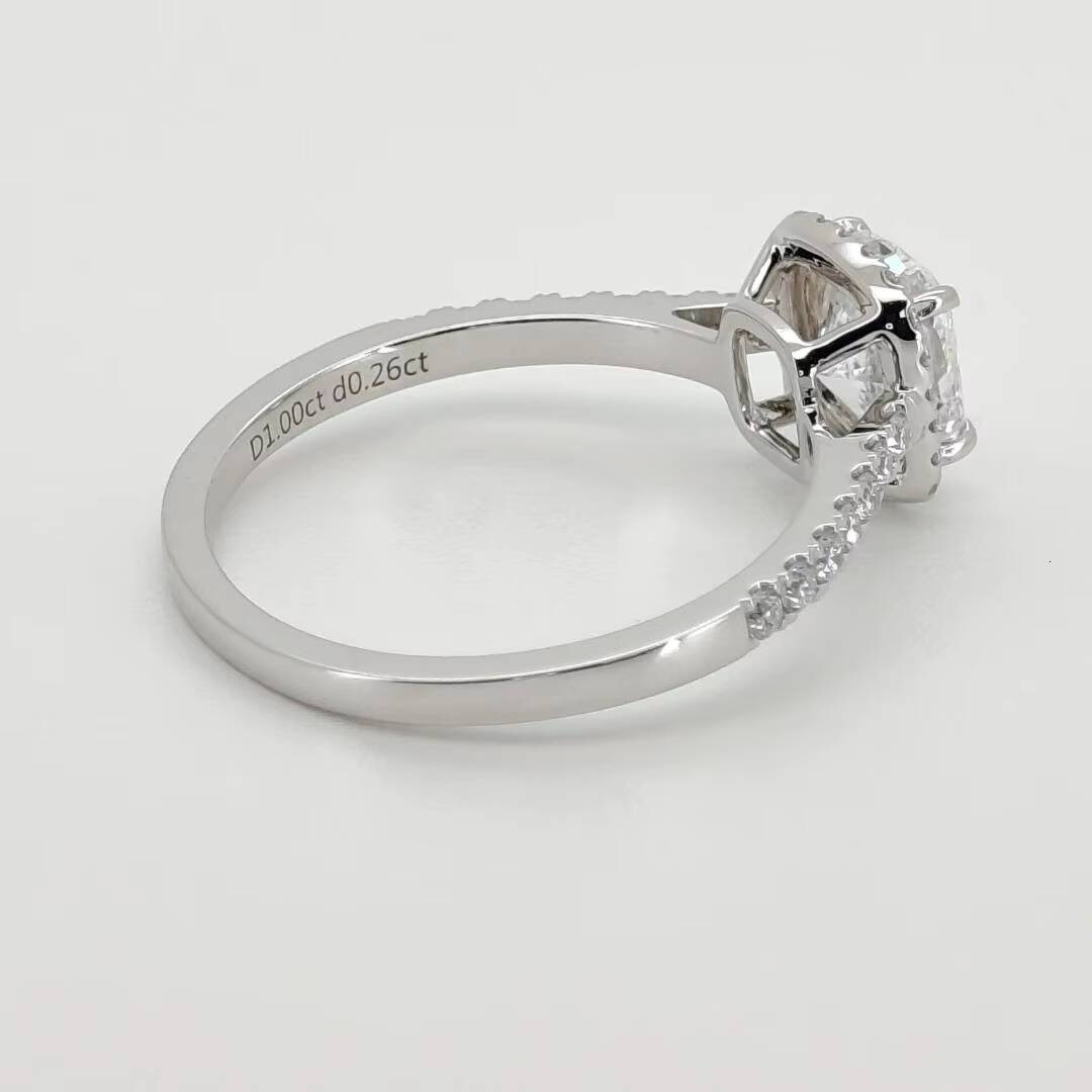 Premium 9K Solid Gold Lab Created Diamond Ring Engagement Radiant Cut1 Ct Wedding Jewelry IGI Certified Lab Diamond Ring