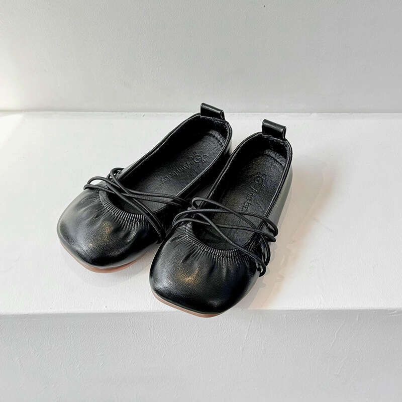 Girls Korean Style Small Leather 2025 Spring and Autumn New Children's Slip-On Loafers Soft Sole Princess Ballet Shoes