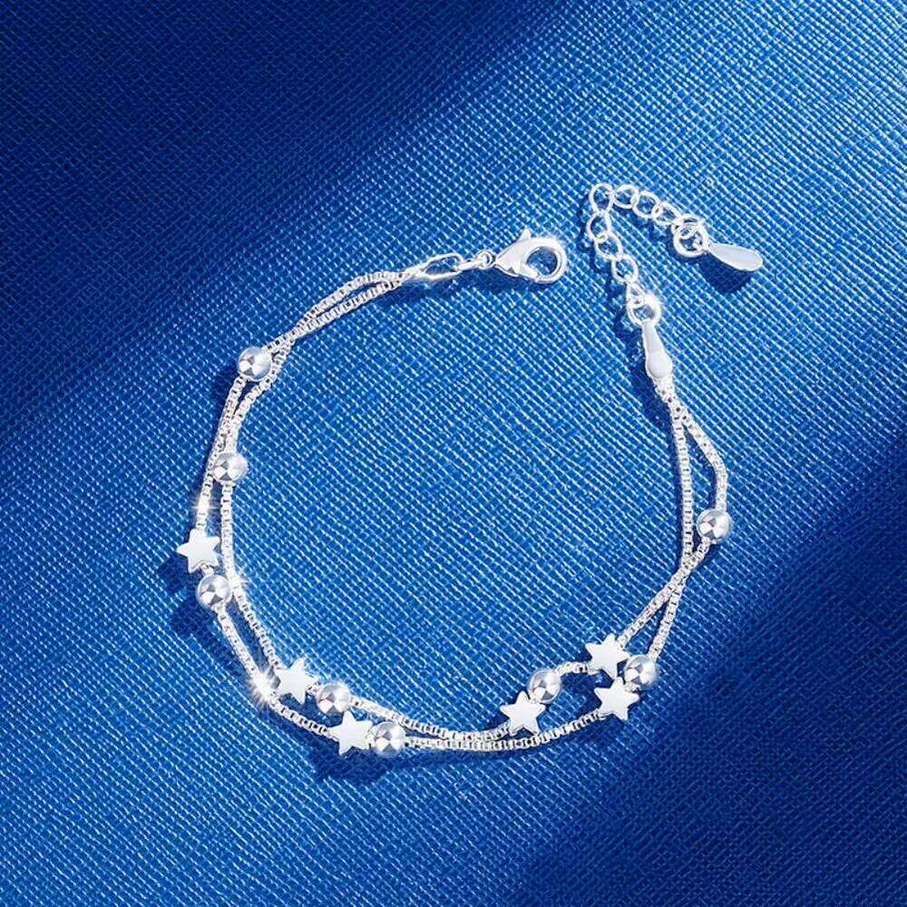hot 925 sterling silver Chain stars Bracelets for women Charms fashion designer party Wedding Jewelry Holiday gifts 25H1229