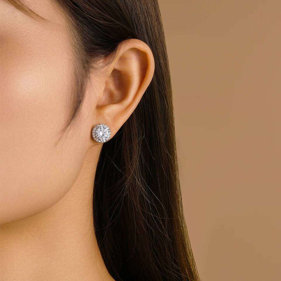 ZAKOL Classic Simple Round Zircon Stud Earrings for Women Men Shiny Blue Yellow AAA CZ Earring Exquisite Jewelry Gift Wholesale