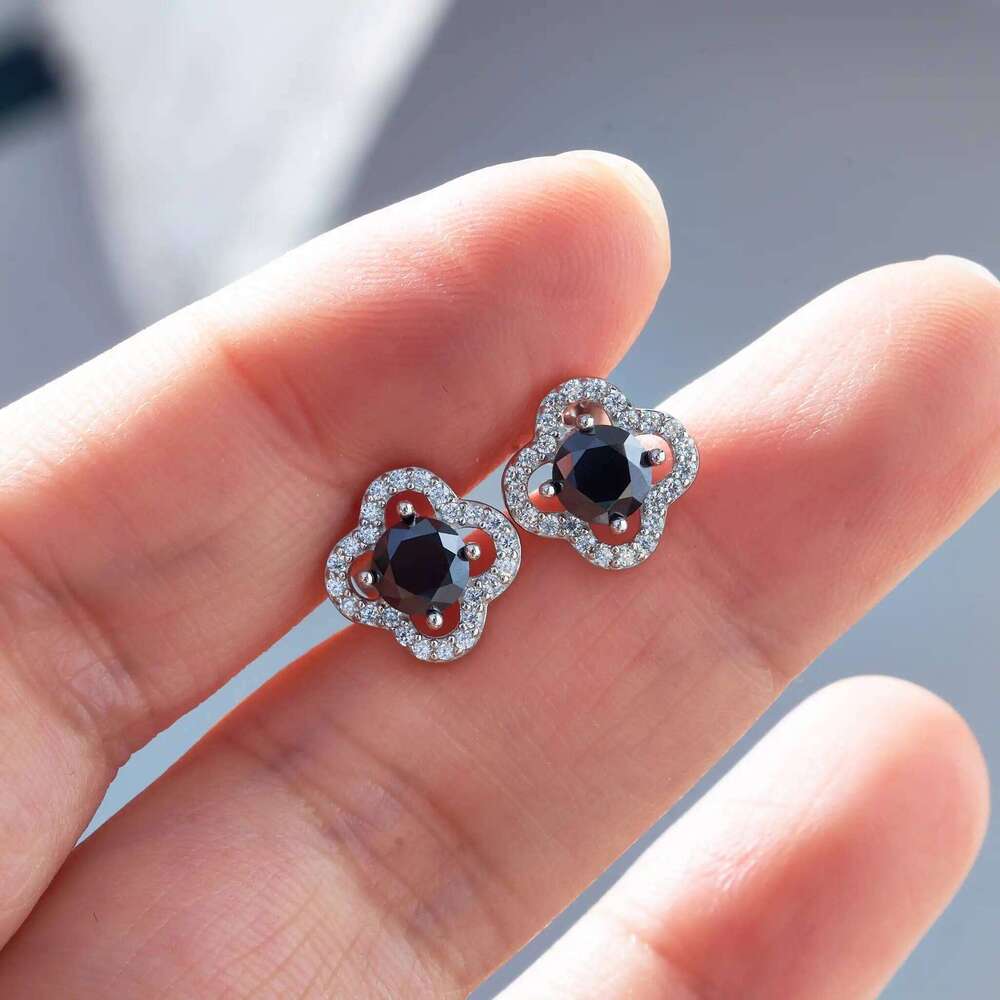 5mmx2pcs Moissanite Earrings Flower 925 Sterling Silver D Color Diamond Ear Stud for Women Wedding Anniversary Fine Jewelry 0c3
