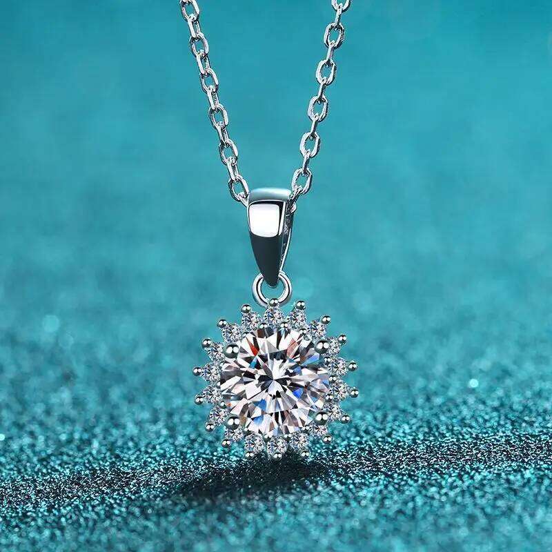 0.5-5ct D Color Moissanite Woman Pendant Sier For Women Chains Party Bridal Fine Jewelry 925sterling Silver Necklace 648