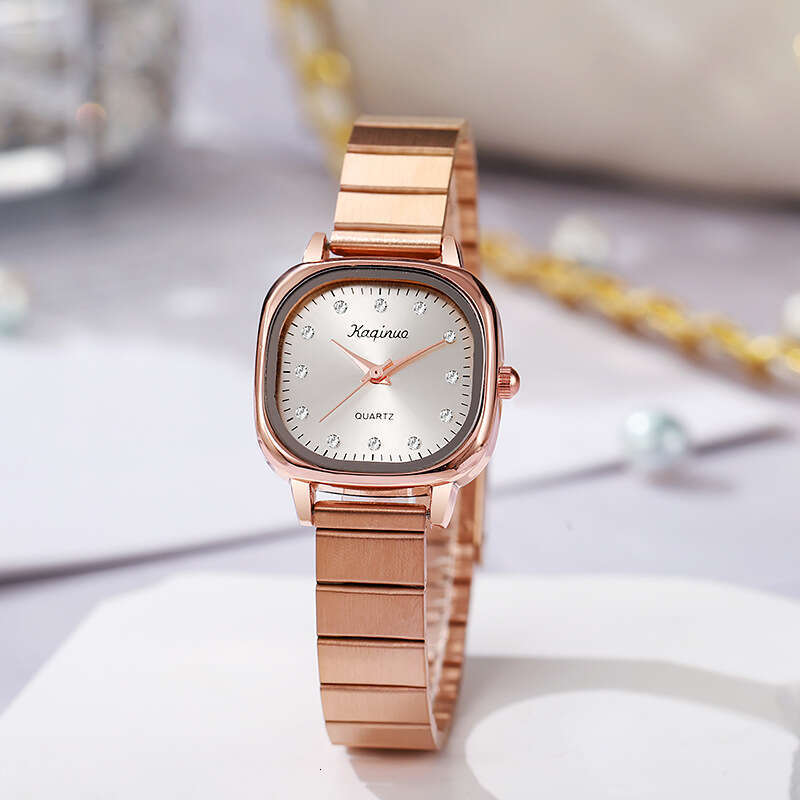 Gold Light Luxury Oval Square Dial Women's Watch, Design Niche Steel BandQuartz Wristwatch
