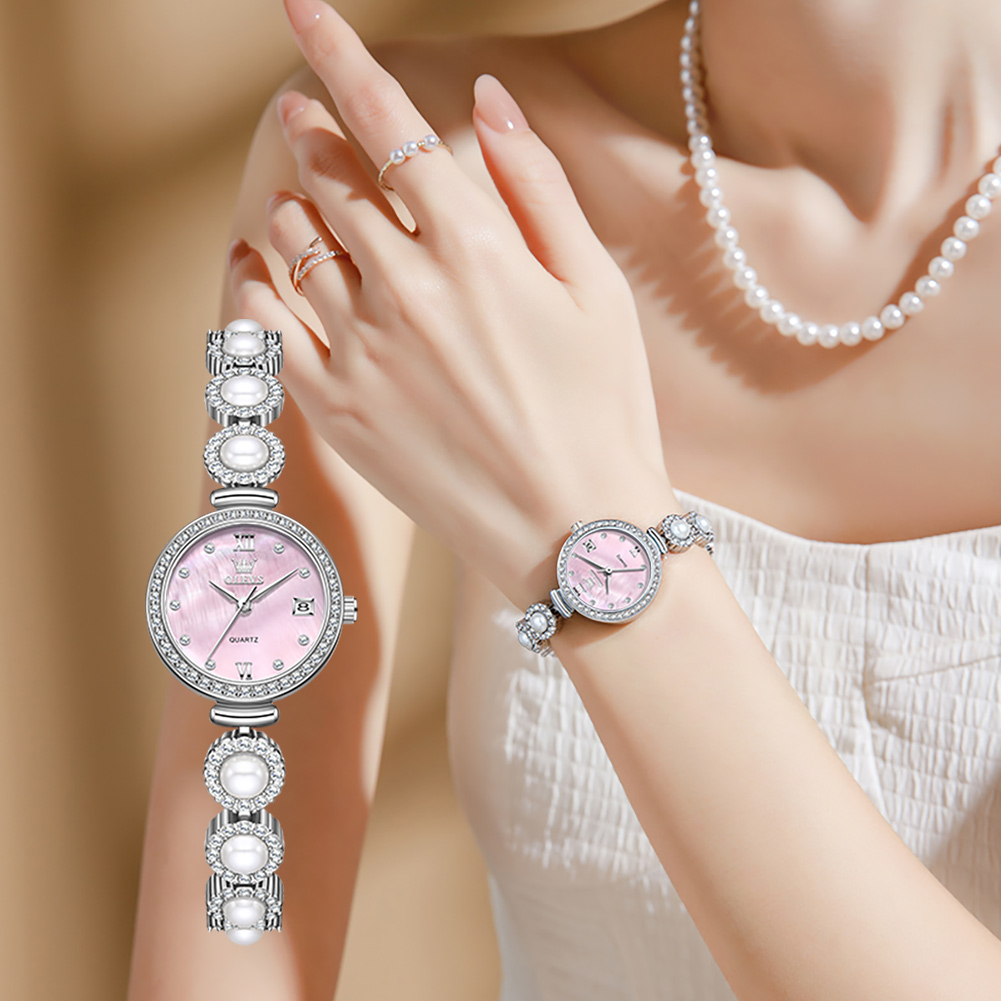 OLEVS Elegant, high-end quartz watch, fashionable, retro, exquisite, niche, diamond studded strap, waterproof, luminous watch