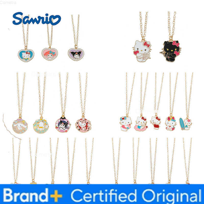 Sanrio Anime Figure Necklace Set Fashion Exquisite Hello Kitty Kuromi Neckchain Kawaii Birthday Jewelry Gifts for Best Friends H251229