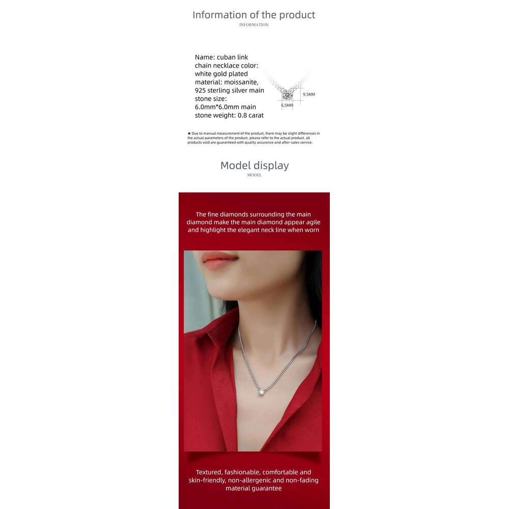 1-3ct Moissanite Dia Woman Pendant Sier For Women Chains Party Bridal Fine Jewelry 925sterling Silver Necklace f87