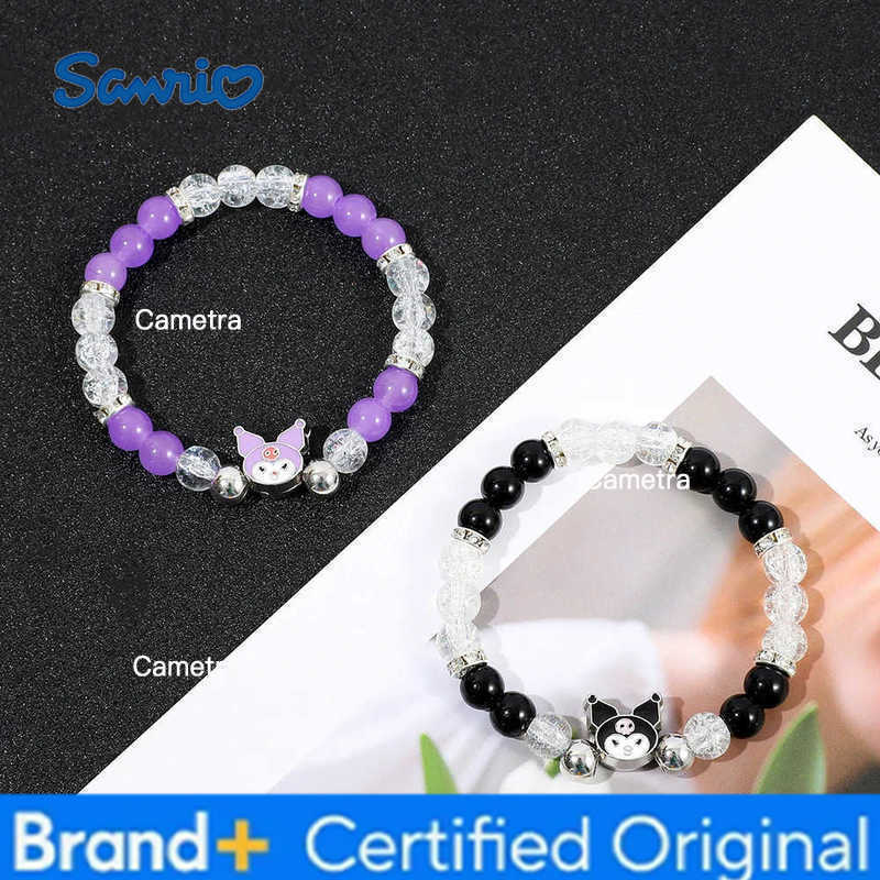 Sanrio Kawaii Kuromi Beaded Bracelet Charm Creative Character Jewelry Accessory for Girls and Women Unique Gift H251229