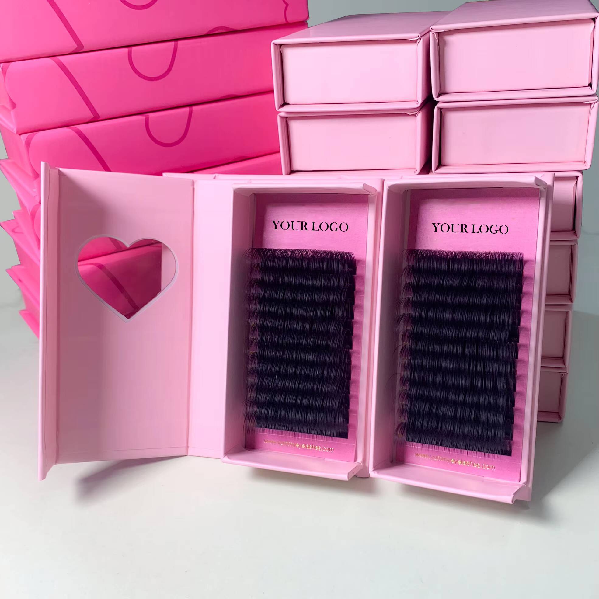 Wholesale Individual Eyelash Extension Lash Trays Supplies Silk Matte Black Eye Lash Extension Volume Cashmere Lash Extension