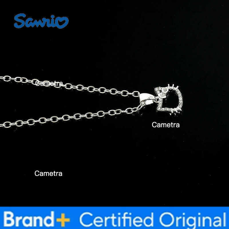 Sanrio Pendant Necklace Jewelry Hello Kitty Japanese Anime Peripherals Zinc Alloy Rheinstone Jewelry Girls Gift H251229