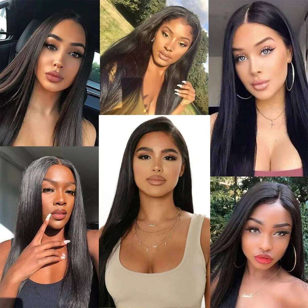 38 Inch 200% Density Bone Straight 13X6 HD Transparent Frontal Wig Brazilian 100% Human Hair 5X5 Lace Front Wigs For Women