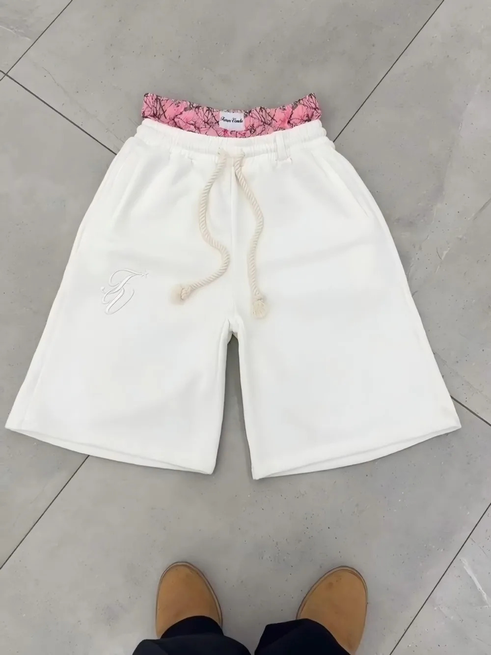 European and American street style camouflage double waistband spliced sweatpants with hip hop casual embroidery cropped n 251223