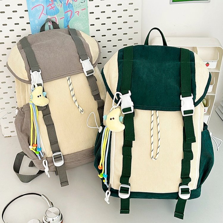 Linen twill ladies' travel backpack for outdoor use