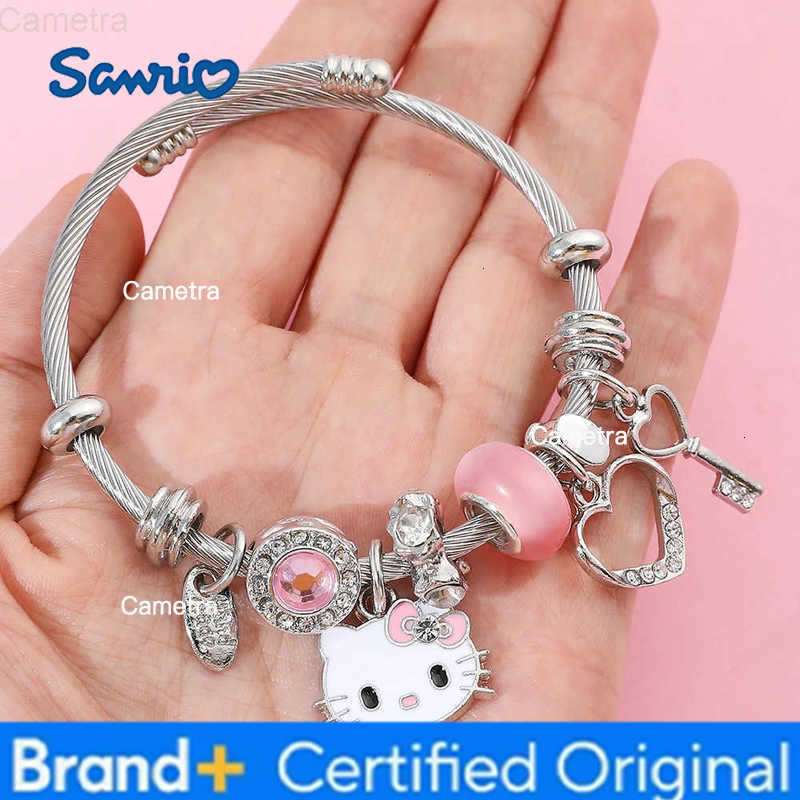 Sanrio Charms Bracelet Luxury Hello Kitty Beads Bangle for Women DIY Bracelet for Girl Fashion Accessories Girlfriend Gifts H251229