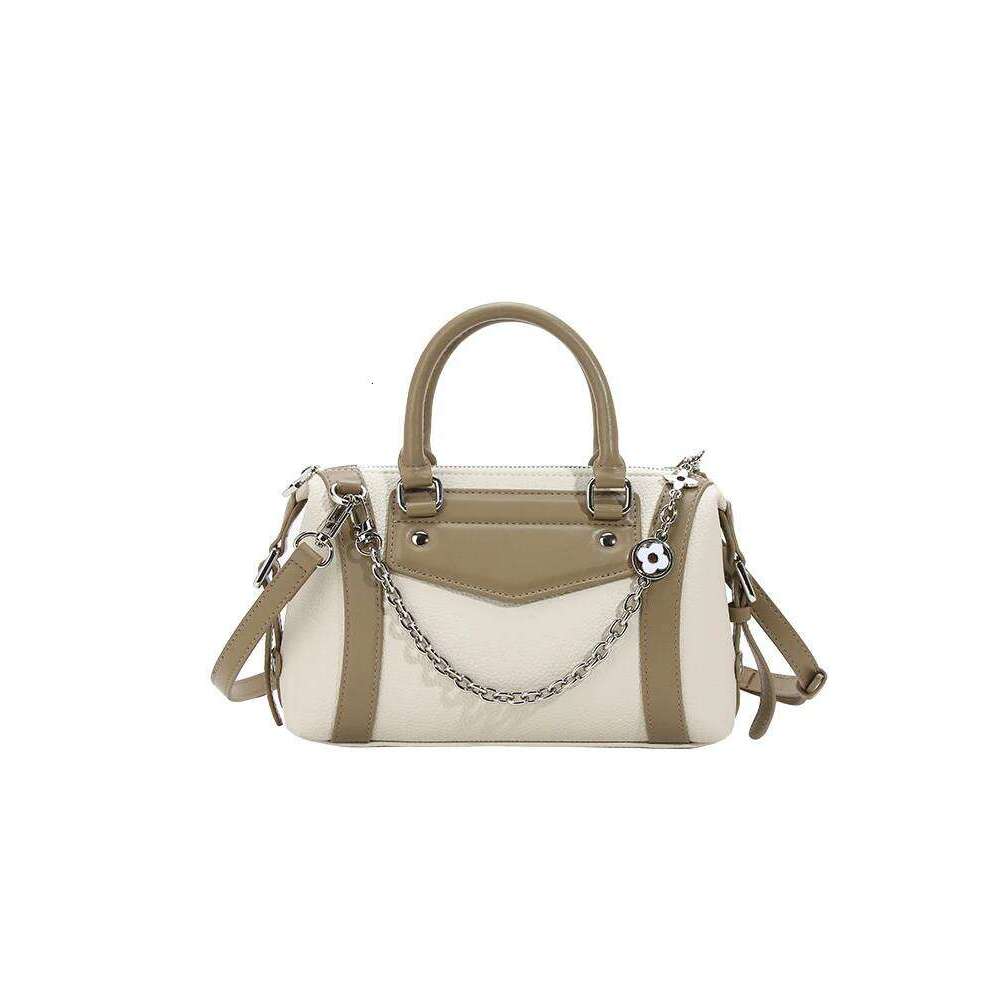Vintage Handheld Boston Bag With Soft Leather Delicate Chain Design Women S Popular And Chic Pillow Handbag LEMON KOKO