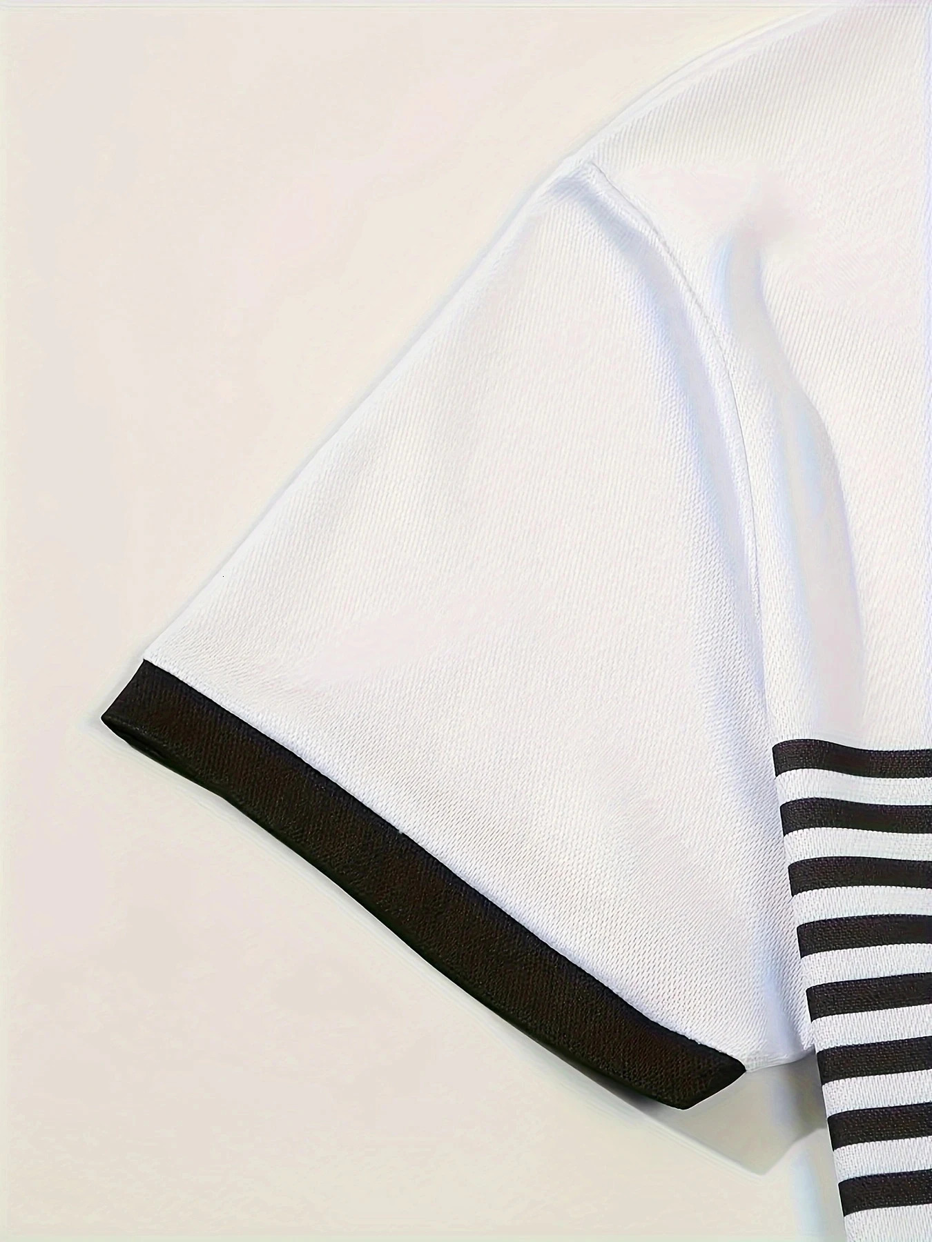 2024 short sleeved summer item mens casual polo shirt Vneck button striped color blocked versatile Tshirt top 251219