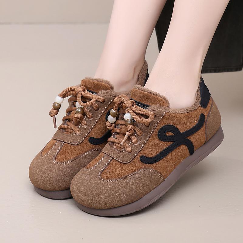 Shoes Female New Style Plush Warm Retro De Training Shoes Soft Soles Non Slip Mother Shoes All Kinds Of Casual Boots 2026s hot