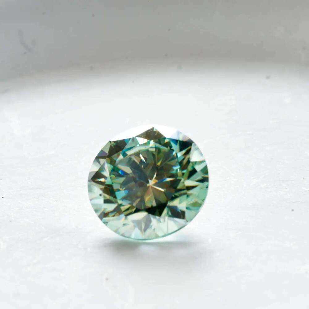 0.1-5CT bluegreen Color moissanite VVS1 3EX Cut Light Blue Green color Moissanite Loose Stone Certified GRA DIY silver Jewelry a93