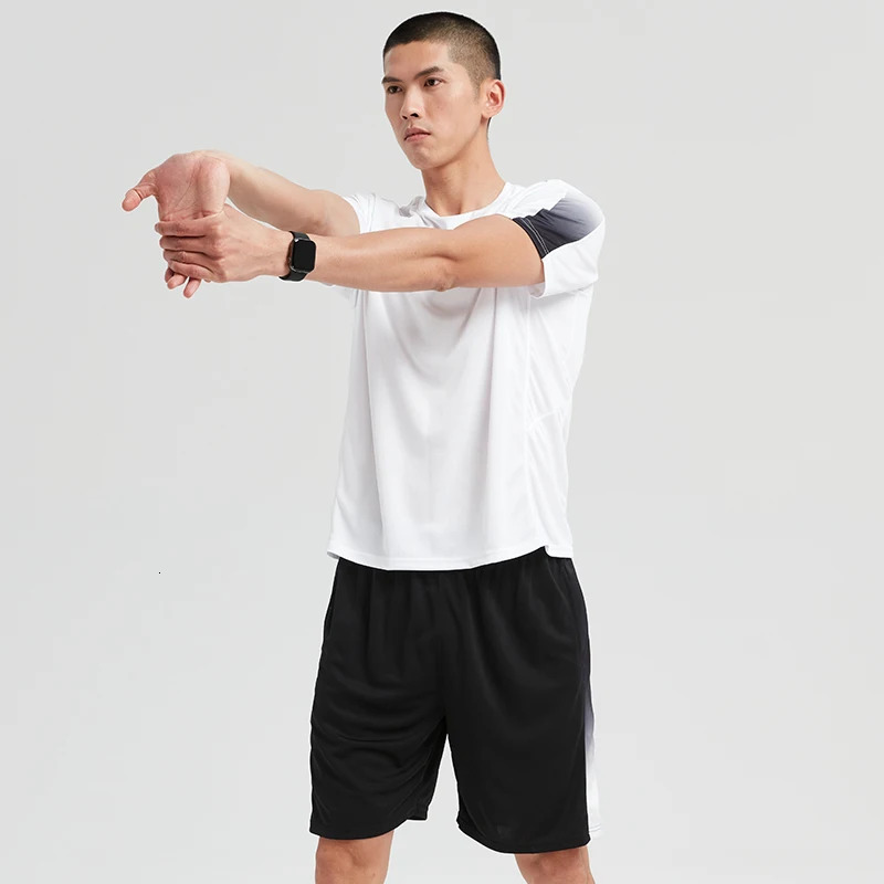 Sportswear Mens 2024 Spring and Summer Quickdry Short Sleeve TShirt Shorts Fitness Set Breathable Casual Running Wear 251219