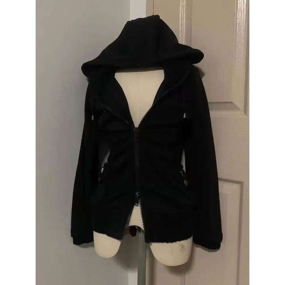 Black Fashion New Trend Women Casual Hoodie Retro Gothic Sweatshirts Hip Hop Punk Style Multifunctional High Street Cardigan