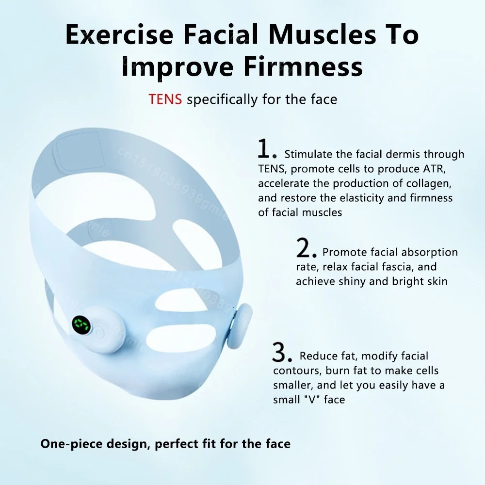 Smart Ems Facial Lifting Microcurrent V Face Elastic Slimming Strap Face Shaping Cheek Lift Up Skin Tightening Facial Massager 251222