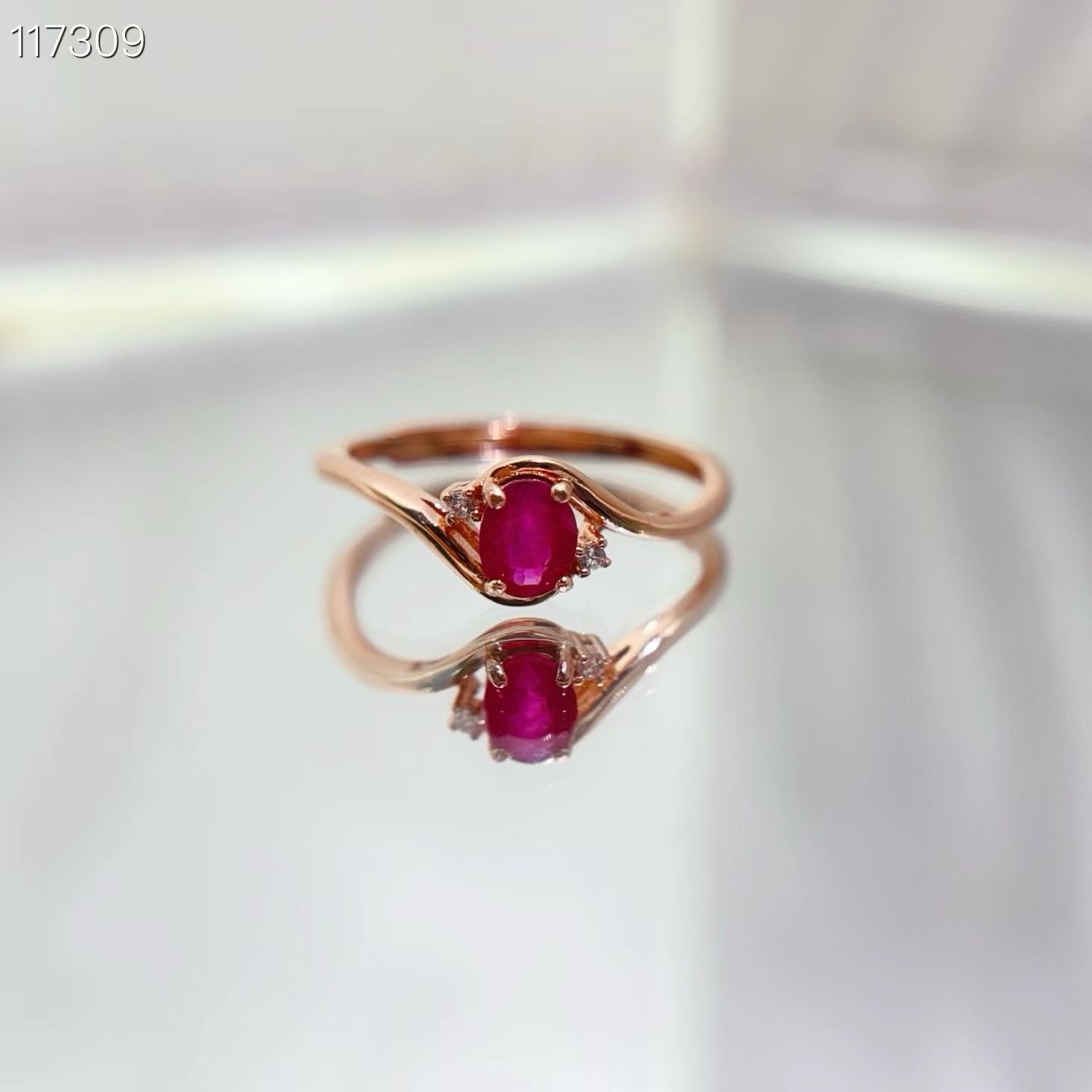 Elegant 925 silver ring for engagement natural ruby ring with certificate 4mm*5mm 0.4ct genuine ruby jewelry
