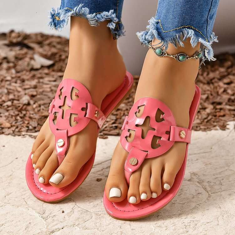 Foreign Trade Leather Flip-Flops Shoes Summer Big Brand Fashion Women's Sandals Slippers European and American Cross-Border