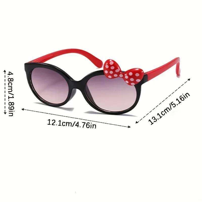 Cute Bow Decorated Round Frame Uv400 Kids Eyewear Shades Sun Protection Princess Sunglasses For Party Travel Vocation