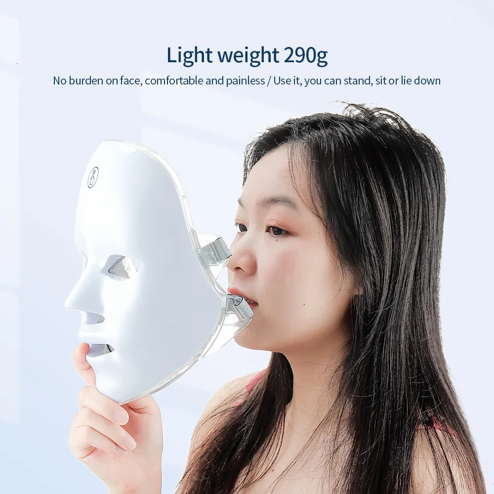Wireless 7 Colors LED Face Beauty Machine Pon Facial Neck Skin Tighten Rejuvenation Facial Neck Mask 251222