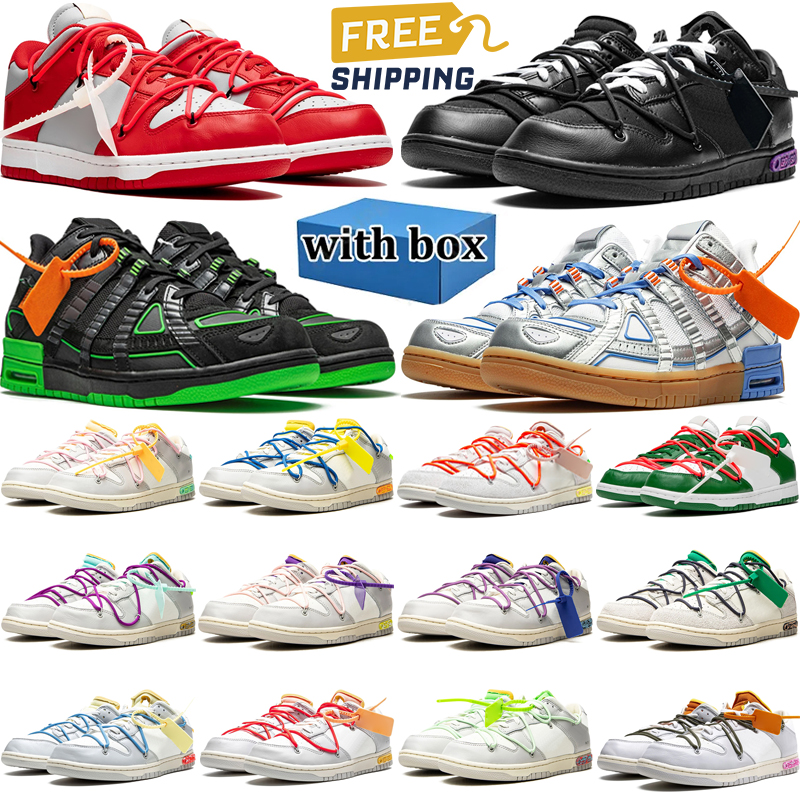 free shipping designer running shoes off whitedunk mens sneakers woman trainers Black White Pine Green platform sport chaussures shoe with box