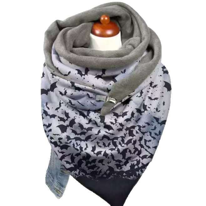 New Autumn Winter Neck Women, Thickened Simple Warm Shawl, Fashionable Triangle Scarf With Print For Men