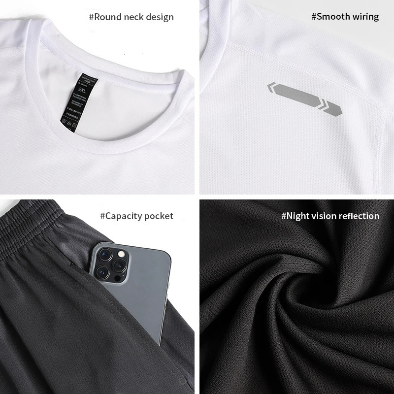 Sportswear Mens 2024 Spring and Summer Quickdry Short Sleeve TShirt Shorts Fitness Set Breathable Casual Running Wear 251219