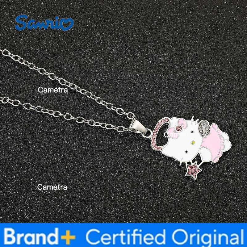 Sanrio Hello Kitty Anime Necklace Creative Cute Rhinestone Necklace Girls Birthday Party Jewelry Gifts H251229