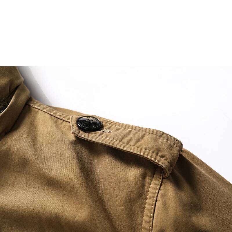 Winter Mid-Long Washed Jacket Inside Splicing Fleece Thickened Warm And Winterproof Men's Tooling Cotton Coat