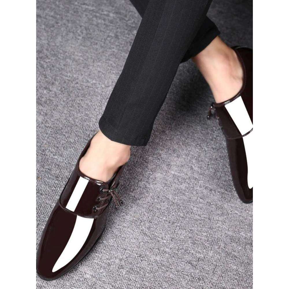 Men Leather Business Dress Shoes All-Match Casual Shock-Absorbing Footwear Wear-Resistant Plus Size LEEGO LENS